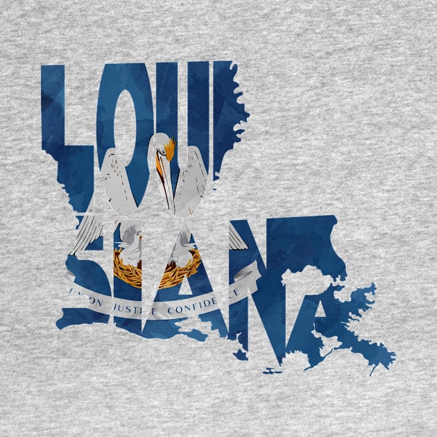 Louisiana Typo Map by inspirowl